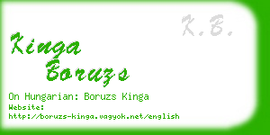 kinga boruzs business card